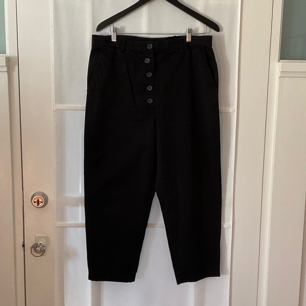 COS Women’s Black Chinos with Button Detail Drop Crotch